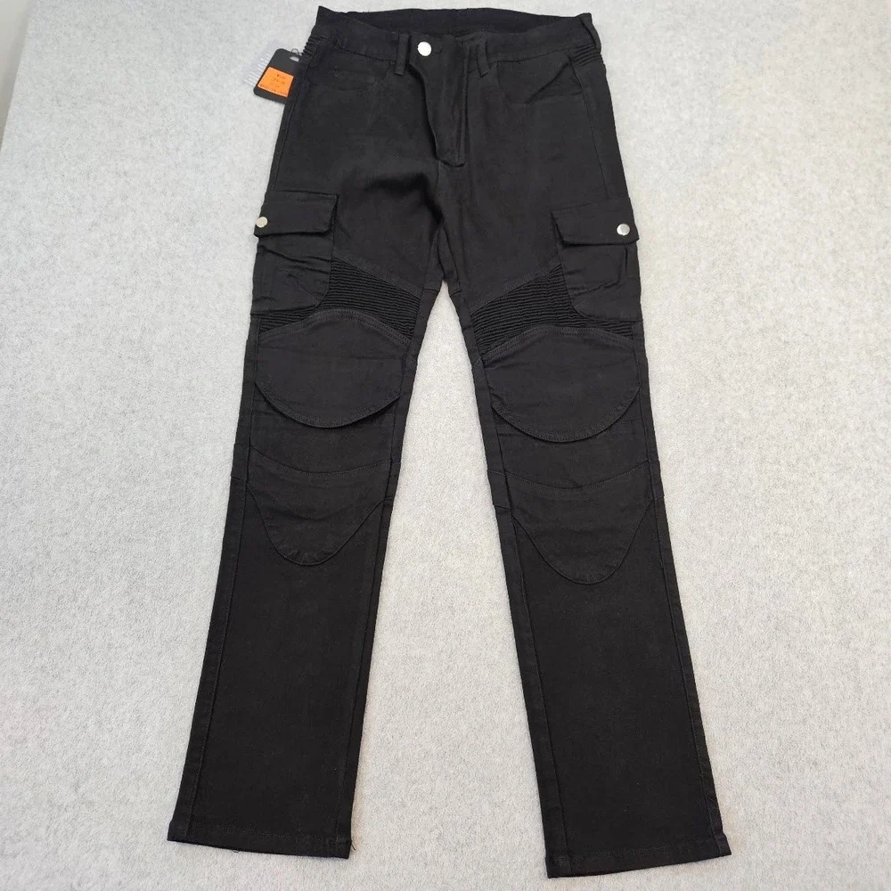 Volero Safety & Innovation Mens Black Motorcycle Riding Cargo Jeans Size S M NWT